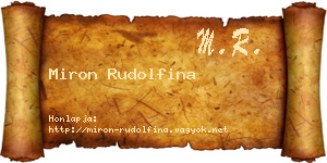 Miron Rudolfina névjegykártya